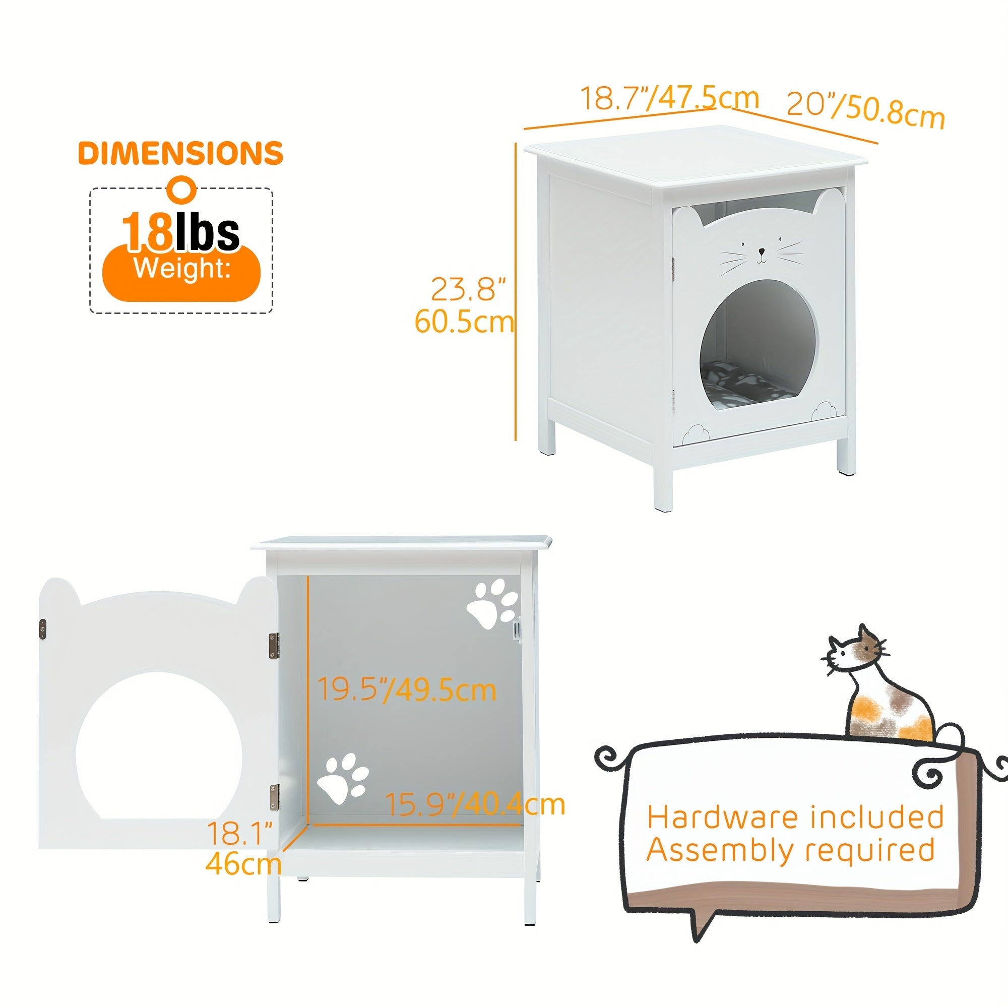 Katzenhausmöbel mit Tür und weicher Matte